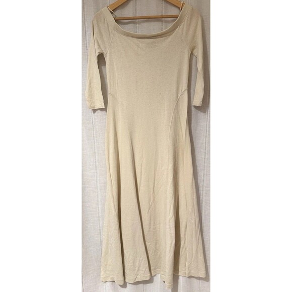 NEW free people beach maxi dress Small Long Sleeve Cream Ivory Boho Cali y2k - Picture 1 of 16